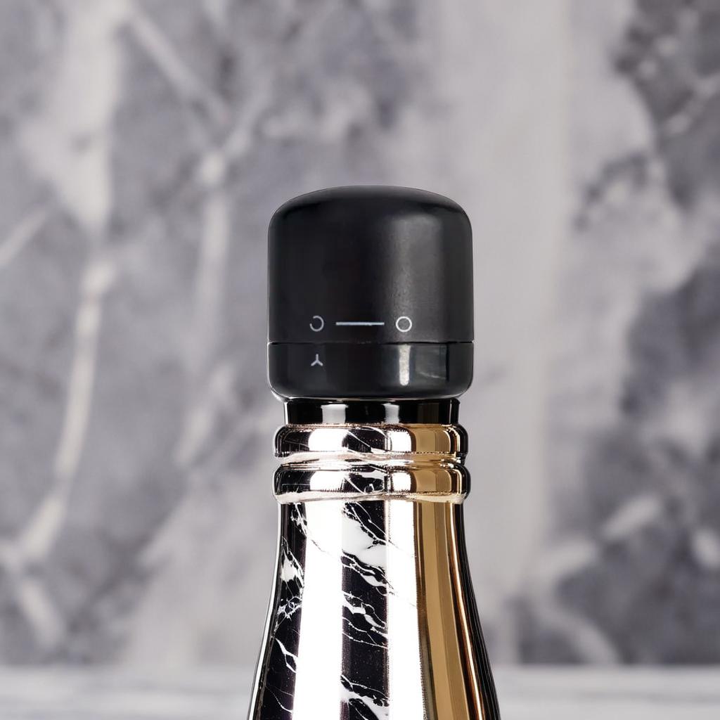 Wine bottle stopper sealing a wine bottle