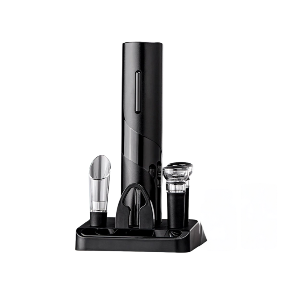 Electric wine opener set with base